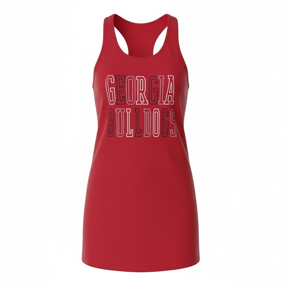 BoxerCraft Georgia Bulldogs Tank Sleepshirt Dress Red Small Racerback Athletic